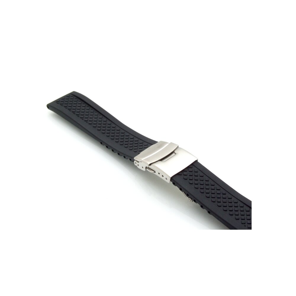 ULLCHRO Unisex Silikon-Armband Mit Gebürsteter Edelstahl-Schnalle – Wasserdicht, In Verschiedenen Farben & Breiten (20/22/24 Mm)