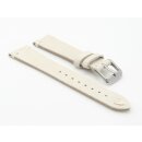 Feines Velours-Leder Uhrenarmband Modell Rolly perle-creme 22/18 mm