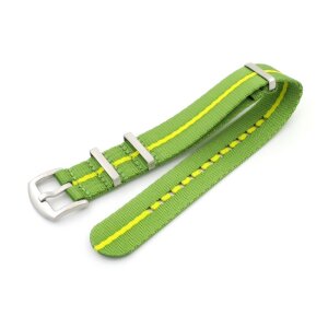 GEO-Straps Nato Nylon Uhrenarmband Modell Nitro grün-gelb 22 mm