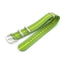 GEO-Straps Nato Nylon Uhrenarmband Modell Nitro grün-gelb 22 mm