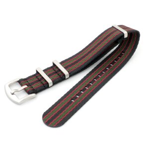 GEO-Straps Nato Nylon Uhrenarmband Modell Nitro schwarz-grün-rot 22 mm