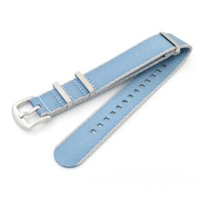 GEO-Straps Nato Nylon Uhrenarmband Modell Nitro blau-silber 20 mm