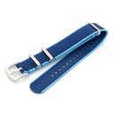 GEO-Straps Nato Nylon Uhrenarmband Modell Nitro blau-blau 20 mm