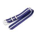 GEO-Straps Nato Nylon Uhrenarmband Modell Nitro lila-weiß 20 mm