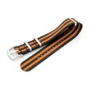 GEO-Straps Nato Nylon Uhrenarmband Modell Nitro schwarz-orange 22 mm