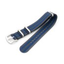 GEO-Straps Nato Nylon Uhrenarmband Modell Nitro grau-blau 20 mm