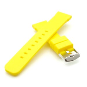 Silikon Uhrenarmband Modell Diving gelb 20 mm Breitdornschließe