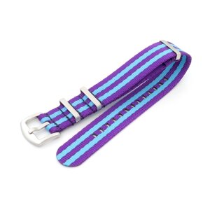 GEO-Straps Nato Nylon Uhrenarmband Modell Nitro lila-blau 22 mm