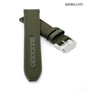 Morellato Leder-Textil Uhrenarmband Modell Hydrospeed grün wasserfest 24 mm