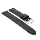 Feines Eidechsen-Leder Uhrenarmband Modell Davos-71S NL schwarz 18 mm