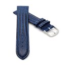 Feines Eidechsen-Leder Uhrenarmband Modell Davos-71S XL blau 20 mm