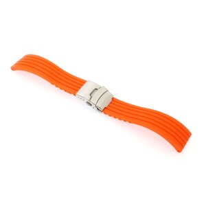 Silikon Uhrenarmband Modell Kreta orange 20 mm, Faltschließe