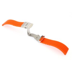 Silikon Uhrenarmband Modell Kreta orange 20 mm, Faltschließe Uhrena