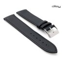Diloy feines italienisches Softleder-Uhrenarmband Modell Seville schwarz 16 mm