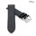 Diloy feines italienisches Softleder-Uhrenarmband Modell Seville schwarz 16 mm