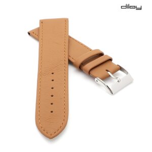 Diloy feines italienisches Softleder-Uhrenarmband Modell Seville cognac 16 mm