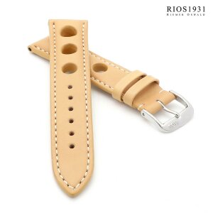 Rios1931 Rallye Uhrenarmband Modell Kaluga echt Juchtenleder sand-beige 18 mm