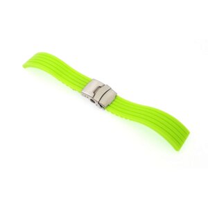 Silikon Uhrenarmband Modell Kreta neon-grün 22 mm, Faltschließe