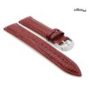 Diloy Alligator Uhrenarmband Modell Florida-Chrono mahagoni 20 mm, extradick