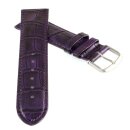 Feines Alligator Leder Uhrenarmband Modell Genf-71S NL aubergine-lila 19 mm