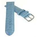 Feines Alligator Leder Uhrenarmband Modell Genf-71S NL eis-blau 19 mm