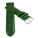 Feines Alligator Leder Uhrenarmband Modell Genf-71S NL jagd-grün 19 mm