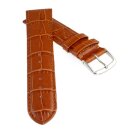 Feines Alligator Leder Uhrenarmband Modell Lausanne-NL cognac-TiT 19 mm