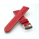 Echt Strauß Uhrenarmband Modell Strauß-Chrono rot-WN 18 mm