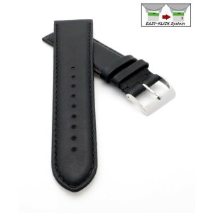 Easy-Klick Uhrenarmband Jungkalb Modell Chur XL schwarz 22 mm