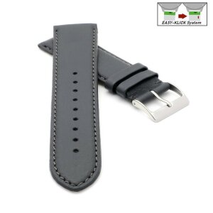 Easy-Klick Uhrenarmband Jungkalb Modell Chur XL dunkel-grau 22 mm
