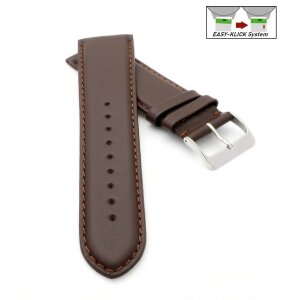 Easy-Klick Uhrenarmband Jungkalb Modell Chur XL dunkel-braun 18 mm