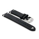 Rindleder Uhrenarmband Modell Beluga-Pito XS-Kurzlänge schwarz 20 mm