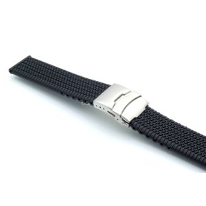 Silikon Uhrenarmband Modell Performance-FS-S schwarz 20 mm mit Reifenmuster