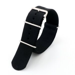 Nato Nylon Uhrenarmband Modell Camp schwarz 22 mm Nato Strap