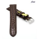 Fluco Limited-Edition echt Krokodil Uhrenarmband Modell Burma mocca 19 mm 
