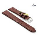 Fluco Limited-Edition echt Krokodil Uhrenarmband Modell Burma cacao-braun 20 mm