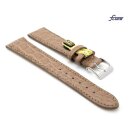 Fluco Limited-Edition echt Krokodil Uhrenarmband Modell Burma sand-beige 20 mm 