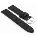 Easy-Klick Veloursleder Uhrenarmband Modell Oslo-NL schwarz 18 mm Handarbeit