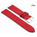 Fluco Easy-Klick Veloursleder Uhrenarmband Modell Oslo-NL rot 18 mm Handarbeit