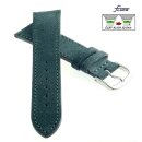 Fluco Easy-Klick Veloursleder Uhrenarmband Modell Oslo-NL dunkel-grün 20 mm Handarbeit