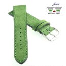 Fluco Easy-Klick Veloursleder Uhrenarmband Modell Oslo-NL hell-grün 20 mm Handarbeit