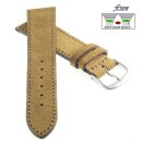 Fluco Easy-Klick Veloursleder Uhrenarmband Modell Oslo-NL cognac 22 mm Handarbeit