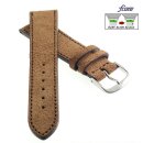 Fluco Easy-Klick Veloursleder Uhrenarmband Modell Oslo-NL cacao 22 mm Handarbeit