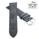 Fluco Easy-Klick Veloursleder Uhrenarmband Modell Oslo-NL dunkel-grau 22 mm Handarbeit