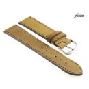 Fluco Easy-Klick Veloursleder Uhrenarmband Modell Oslo-XS cognac 16 mm Handarbeit