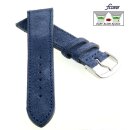 Fluco Easy-Klick Veloursleder Uhrenarmband Modell Oslo-XS denim-blau 16 mm Handarbeit