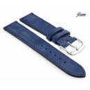 Fluco Easy-Klick Veloursleder Uhrenarmband Modell Oslo-XS denim-blau 16 mm Handarbeit
