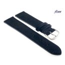 Fluco Easy-Klick Veloursleder Uhrenarmband Modell Oslo-XS schwarz 18 mm Handarbeit