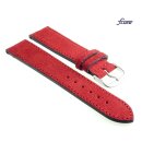 Fluco Easy-Klick Veloursleder Uhrenarmband Modell Oslo-XS rot 18 mm Handarbeit