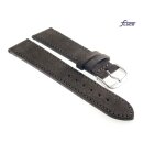 Fluco Easy-Klick Veloursleder Uhrenarmband Modell Oslo-XS mocca 22 mm Handarbeit